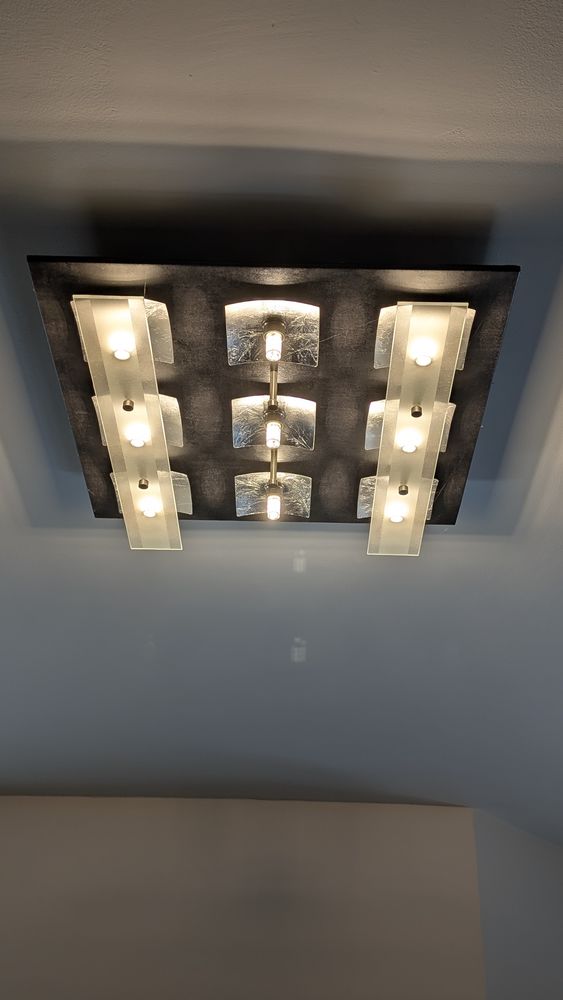 Plafonnier carr�, support c�ramique, led 9xG9 0 Laill� (35)