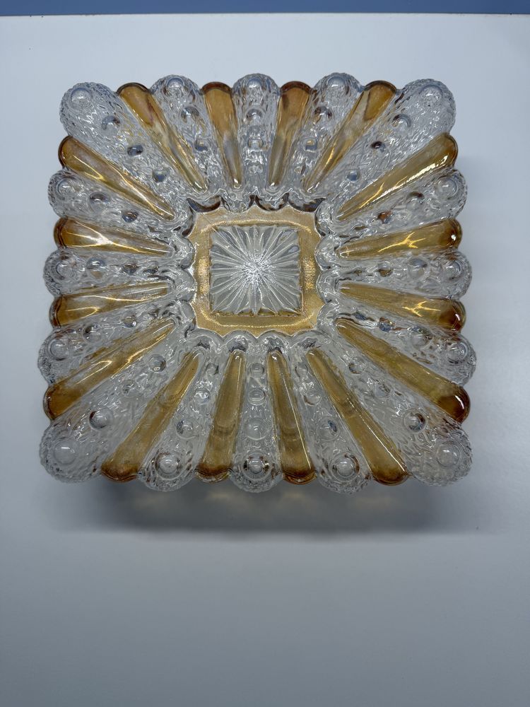 PLAFONNIER   � ART DECO�  en VERRE Bourrel�  BI- COLORES 40 G�nissieux (26)