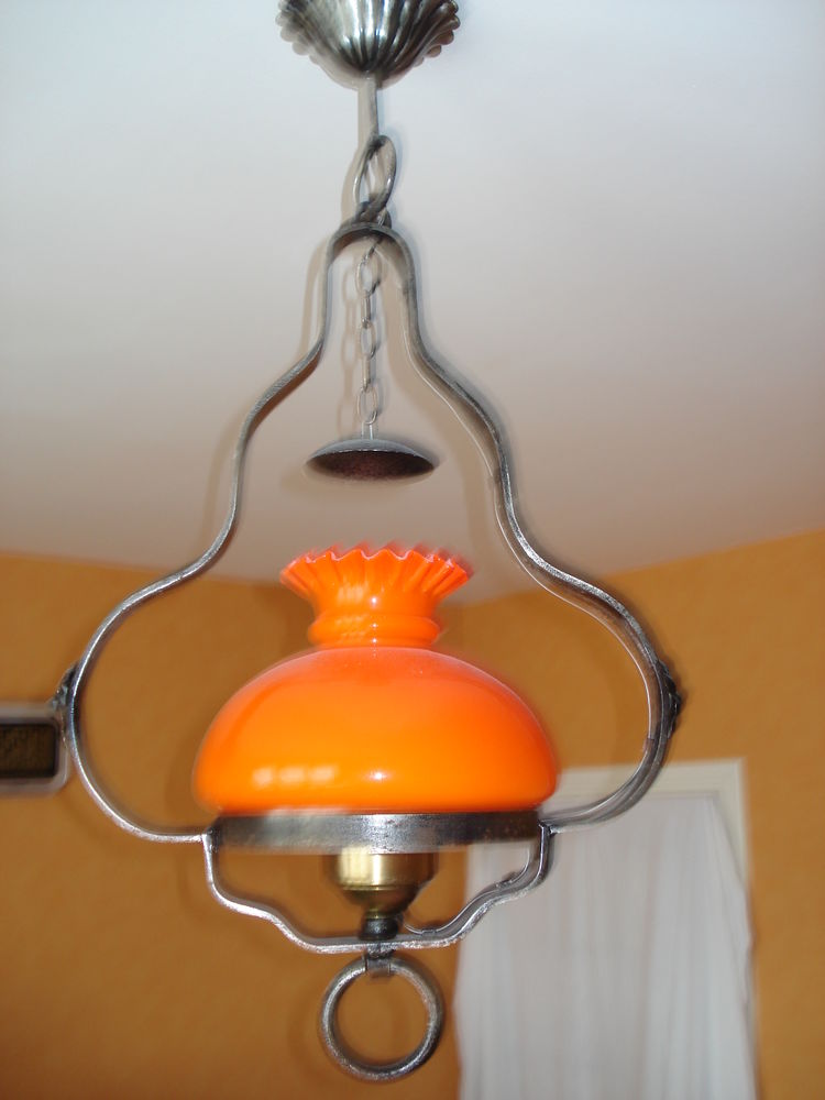 PLAFONNIER FER FORGE ET OPALINE 105 Fondettes (37)