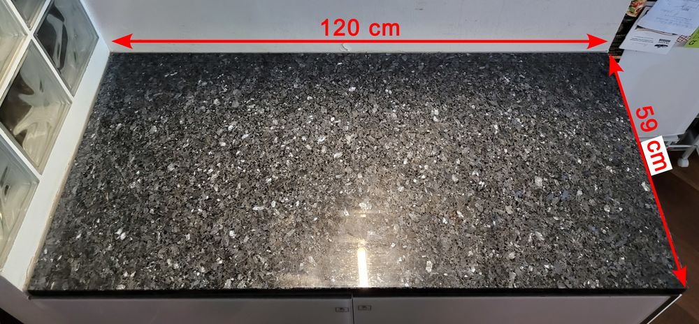 Plan de travail granit bleu labrador 120 x 59 x 3 cm 250 Bagnolet (93)