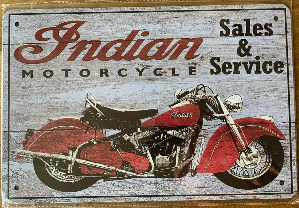30 X 20 Plaque Acier vintage D�co Moto Indian Service 6 Sain-Bel (69)