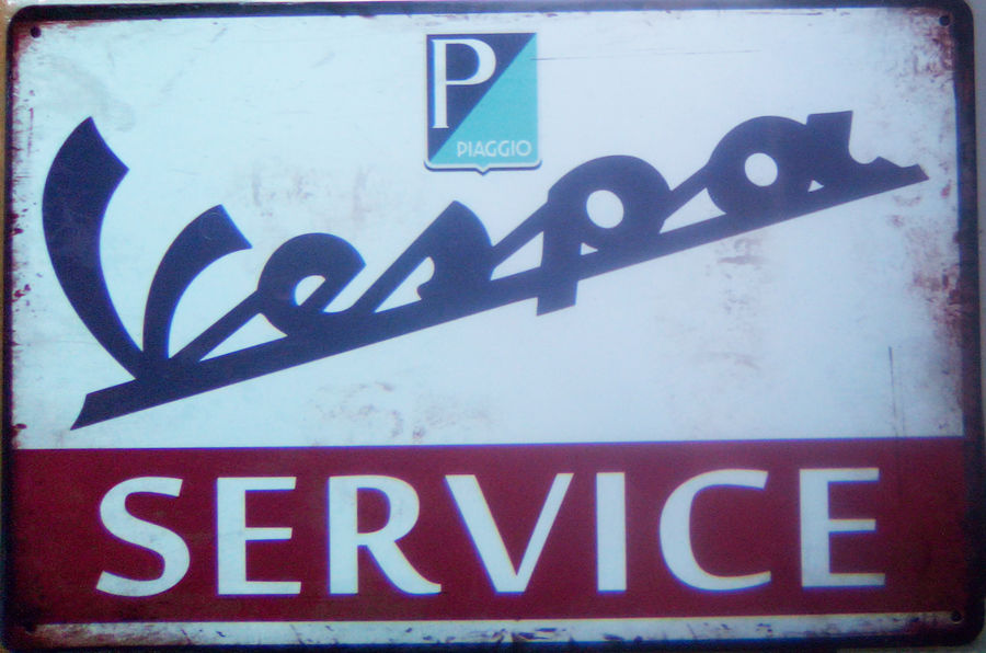 30 X 20 Plaque Acier vintage D�coration 30 X 20 Vespa Servic 6 Sain-Bel (69)