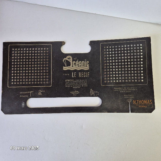 Plaque arri�re  poste TSF  oc�anic, type le r�cif 5 Saumur (49)