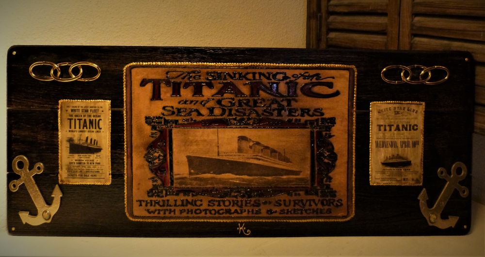 Plaque de Bois  ANTIQUE TITANIC  Steampunk 50 Mont-de-Marsan (40)