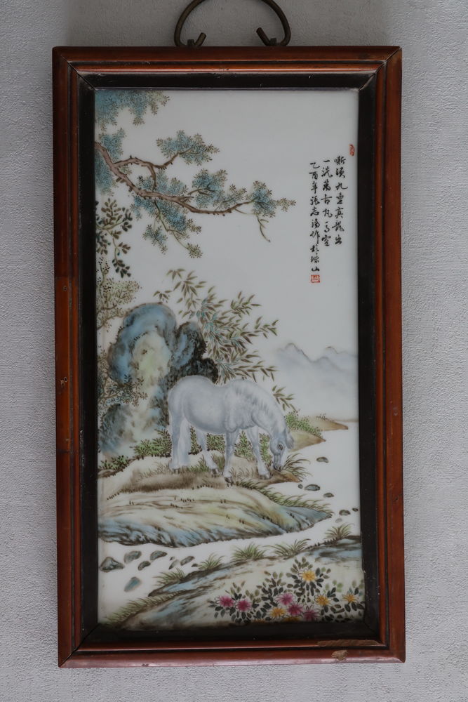 PLAQUE CHINOISE CHEVAL BLANC PEINT A LA MAIN 500 Saint-�tienne (42)