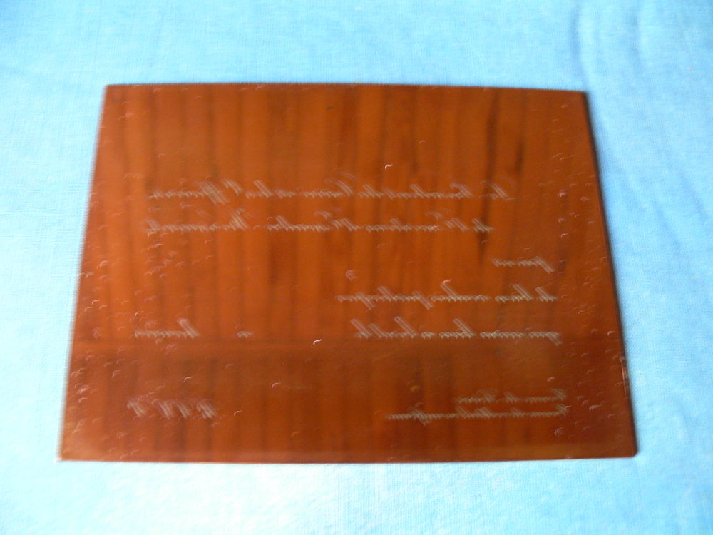 Plaque en cuivre grav�e 40 Plougoumelen (56)