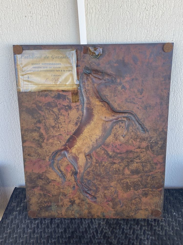 plaque cuivre grav�e et sign�e 100 Antibes (06)