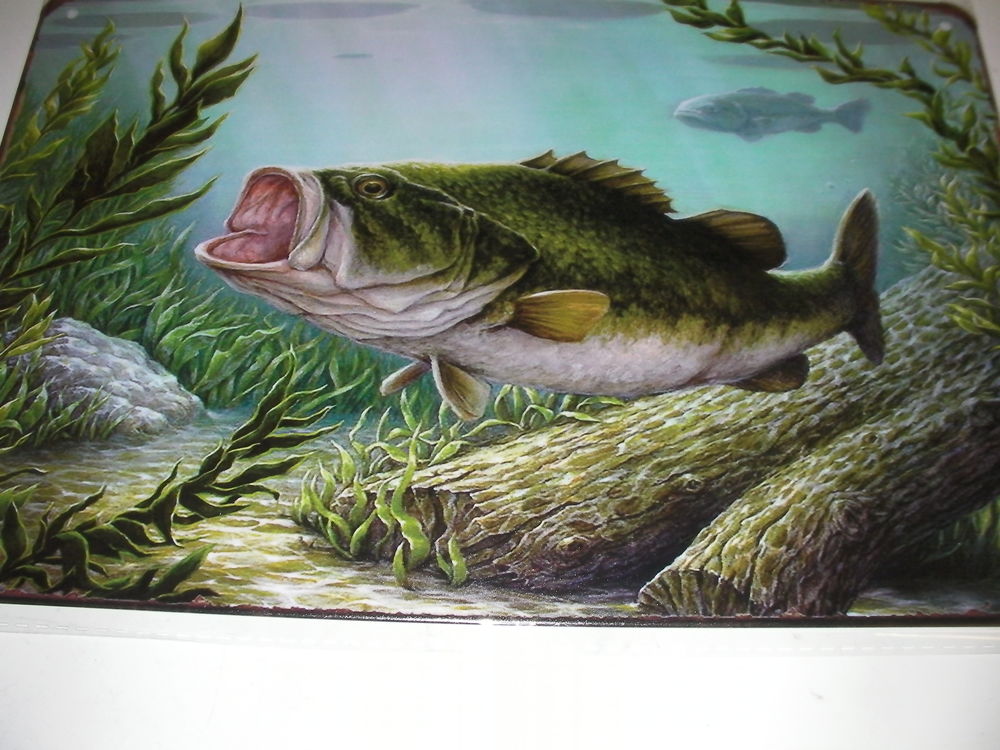 Plaque d�corative  BLACK-BASS  pas moulinet. 25 Roques (31)