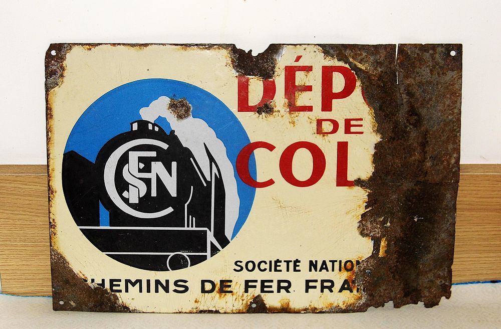 Plaque �maill�e SNCF collection chemins de fer train locomotive 1 Dunkerque (59)