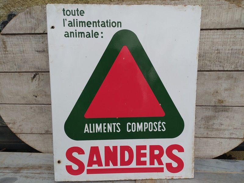 Plaque Enseigne �maill�e Publicitaire Aliments Sanders 130 Loches (37)