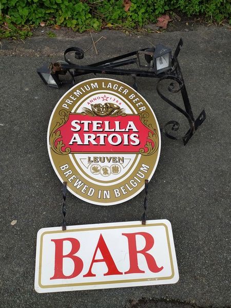 Plaque Enseigne Publicitaire Stella Artois Bar Bistro 
120 Loches (37)