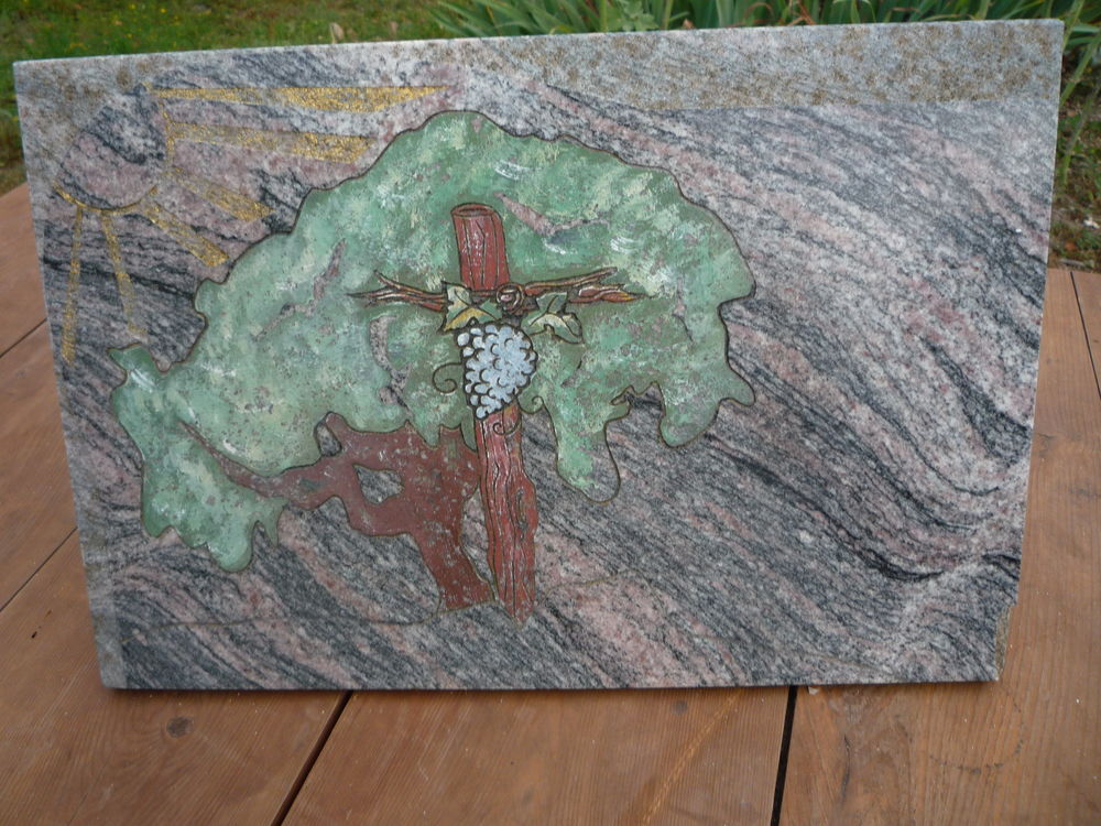 Plaque granit d�co vigne/vendange/fun�raire 10 Castres (81)