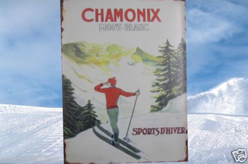 Plaque M�tal 35x26,5 Chamonix mont blanc sports d'hiver NEUF 15 Saint-P�tan (22)