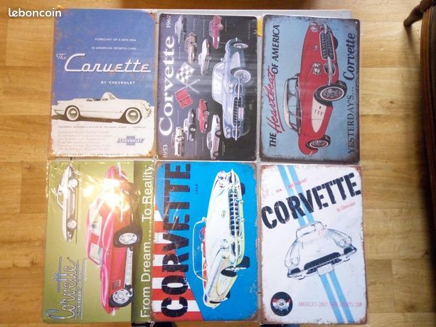 PLAQUE METAL CORVETTE VOITURE 30 CM PAR 20 CM 7 Saint-Brieuc (22)