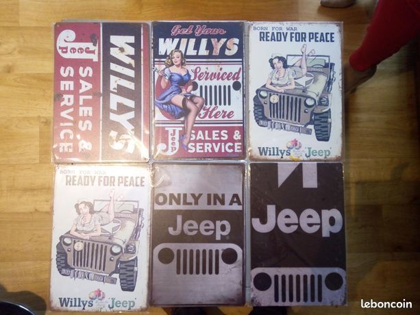 PLAQUE METAL JEEP VOITURE 30 CM PAR 20 CM 7 Saint-Brieuc (22)