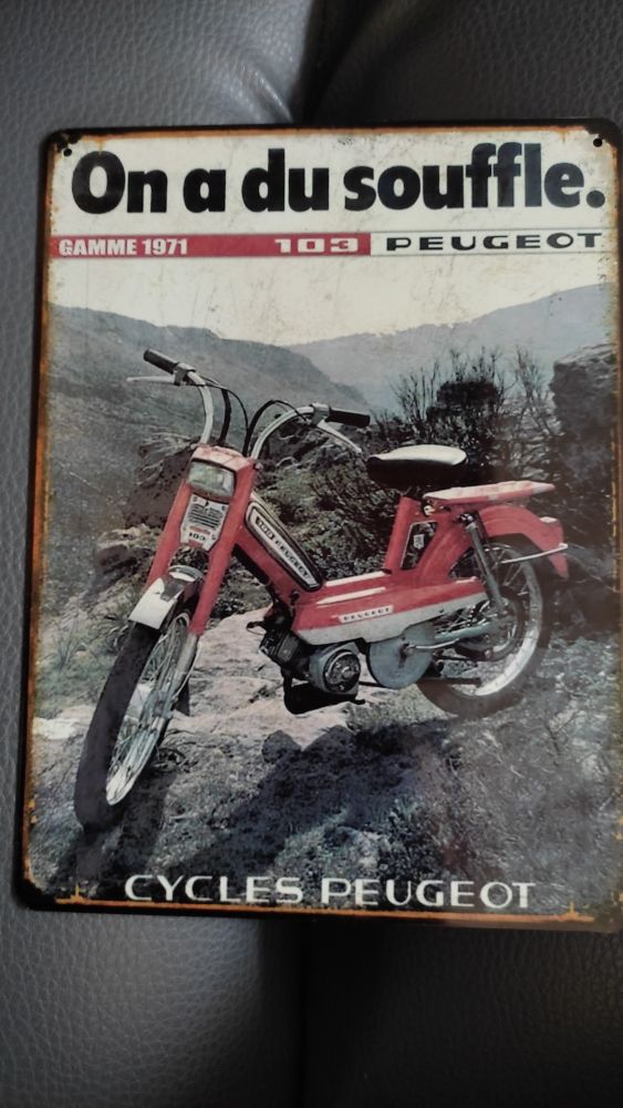 plaque en m�tal mobylette Peugeot 103 23 Agen (47)