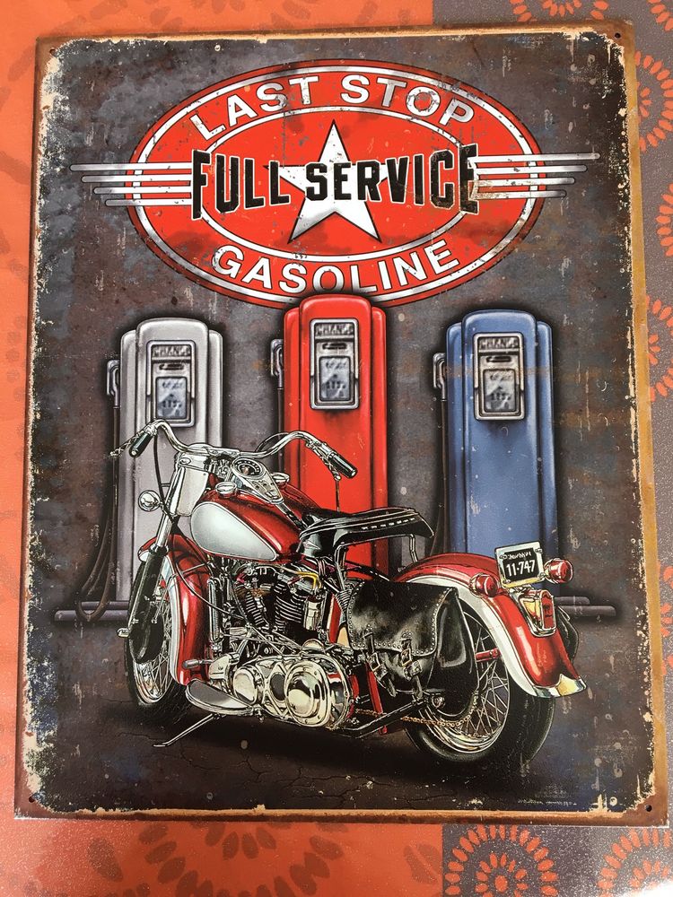 Plaque en m�tal peint pompe � essence USA 25 Nimes (30)