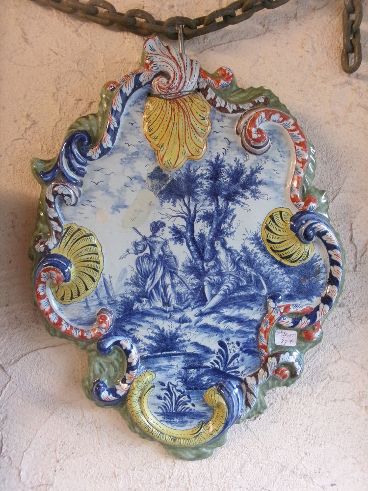 Plaque murale ancienne, fa�ence de DELFT 88 Ch�teau-l'�v�que (24)