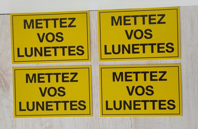 Plaque de pr�vention   METTEZ VOS LUNETTES   21x13.5 cm NEUV 3 Metz (57)
