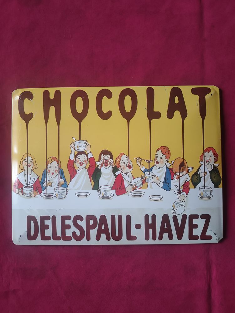 Plaque publicitaire chocolat delespaul-havez 30 Avermes (03)