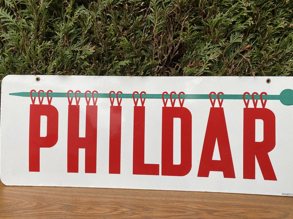 Plaque publicitaire �maill�e Phildar authentique 90 Aubigny-sur-N�re (18)