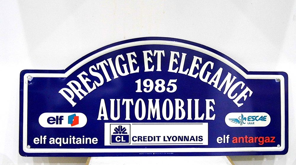 Plaque rallye ELF ANTARGAZ Cr�dit Lyonnais m�tal voitures anciennes collection automobile 1985 automobilia vintage 30 Dunkerque (59)