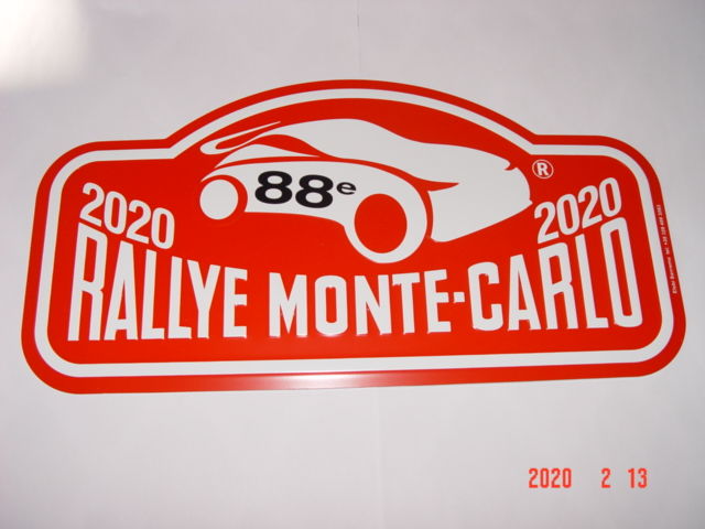 Plaque Rallye Monte- Carlo 2020    2019 16 Menton (06)