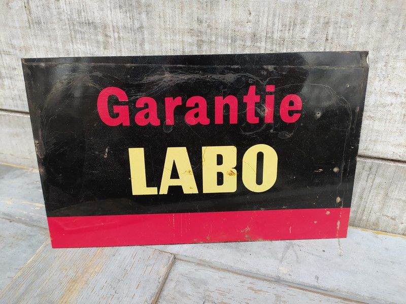 Plaque T�le Publicitaire Garantie Labo Huile Auto 
70 Loches (37)