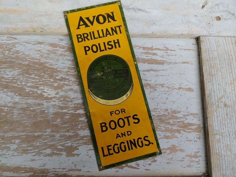 Plaque T�le Publicitaire Cirage Avon Brilliant Polish Boots 45 Loches (37)