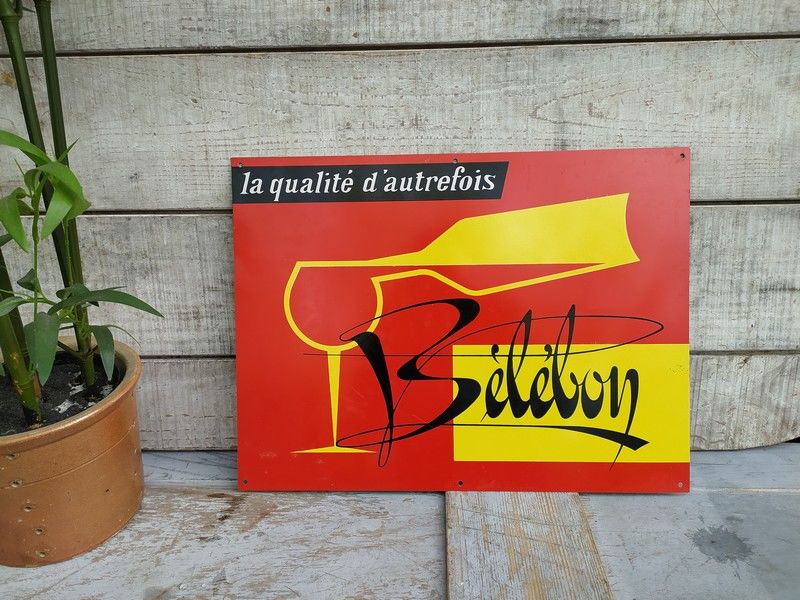 Plaque T�le Publicitaire Vin B�l�bon Vintage Bistrot 80 Loches (37)