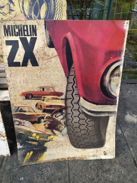 Plaque T�le Publicitaire Michelin ZX
120 Loches (37)