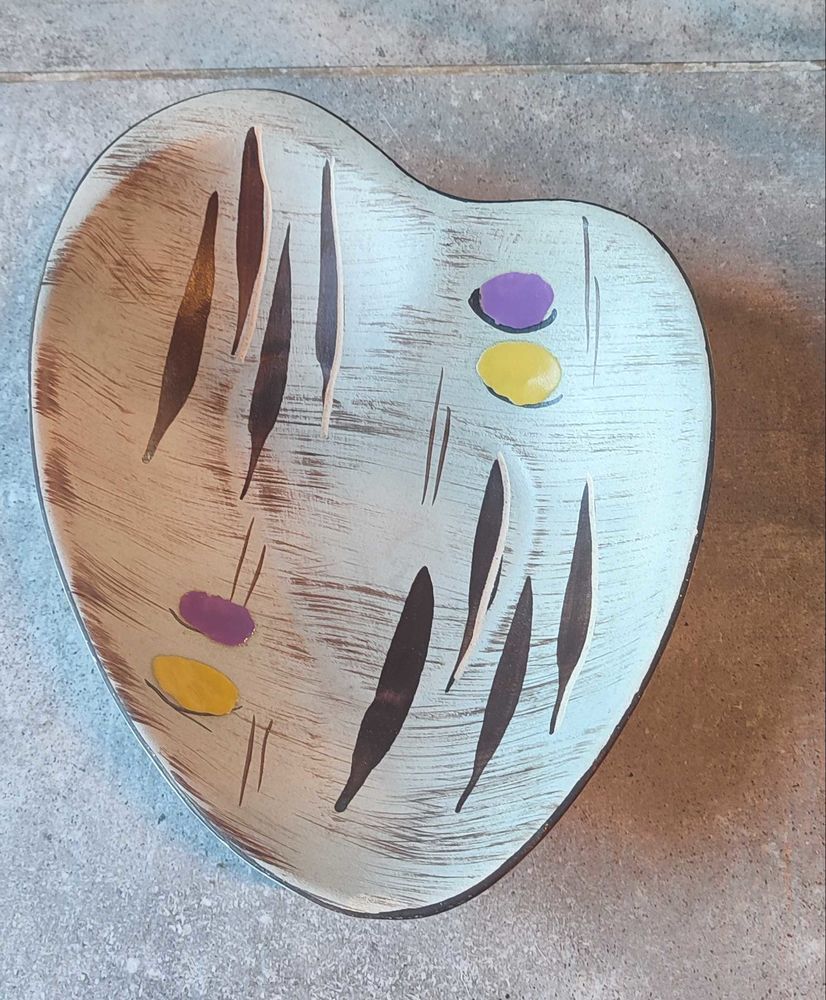 Plat c�ramique West Germany Freeform MCM ann�es 50/60 35 Clermont (60)