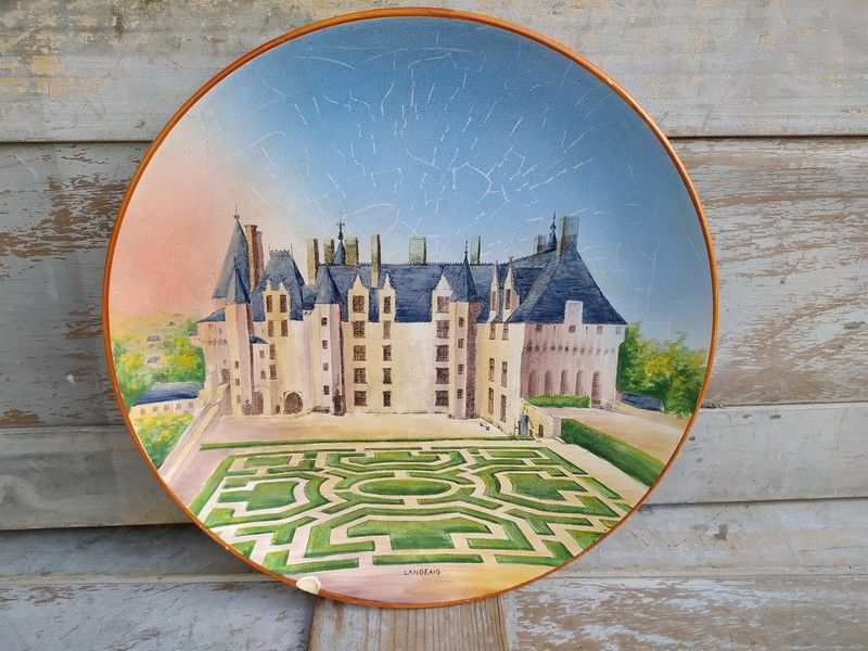 Plat D�cor Ch�teau de Langeais Fa�ence Sainte Radegonde Asch 35 Loches (37)