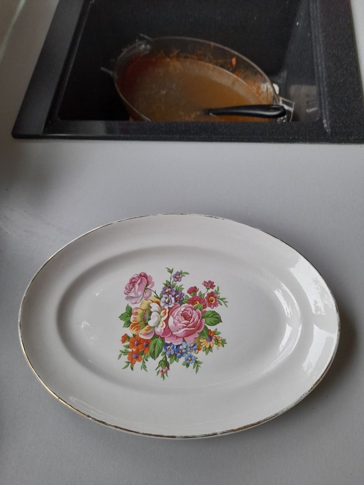 plat ovale avec liser� dor� floral 9 Socx (59)