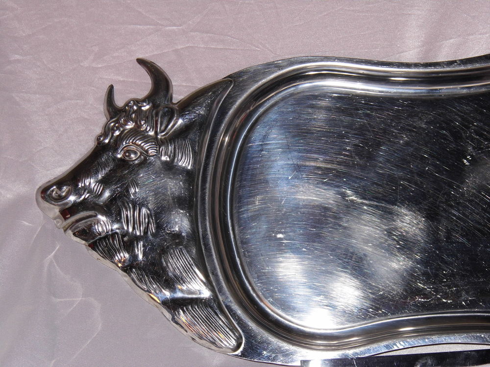 Plat de service animalier inox boucherie boeuf vache art de la table cuisine b�uf 35 Dunkerque (59)
