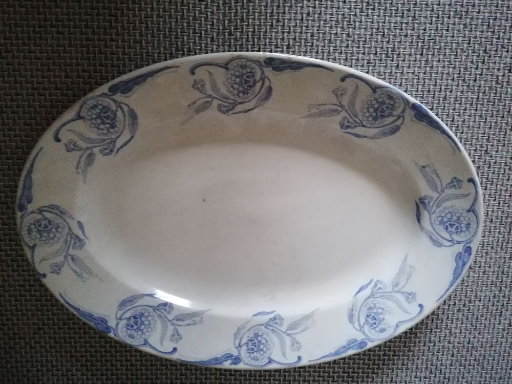 Plat de service d�cor bleu 20 Jury (57)