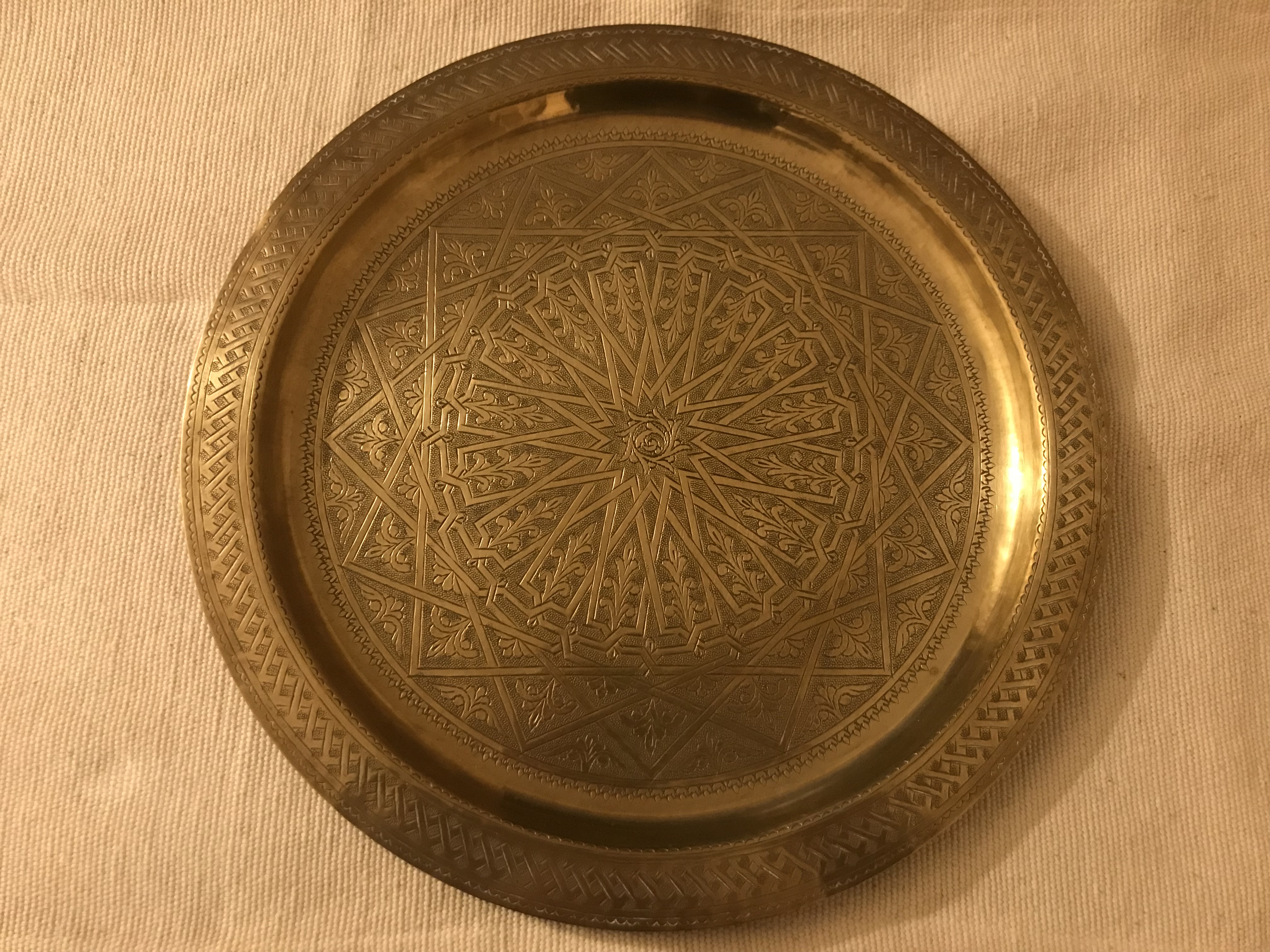 Plateau cuivre 34 cm 20 Ch�tenoy (45)