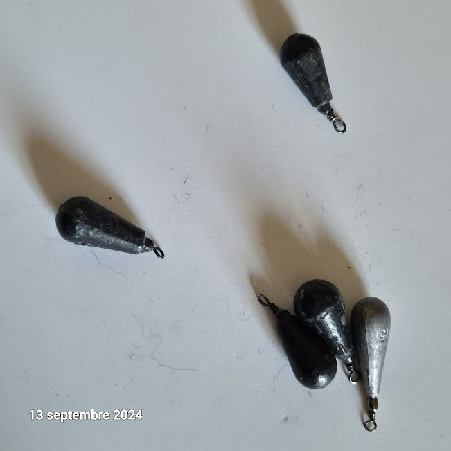 Lot de 5 Plombs d'Arlesey gris et noirs, de 11, 12 et 15 gr 3 Saumur (49)