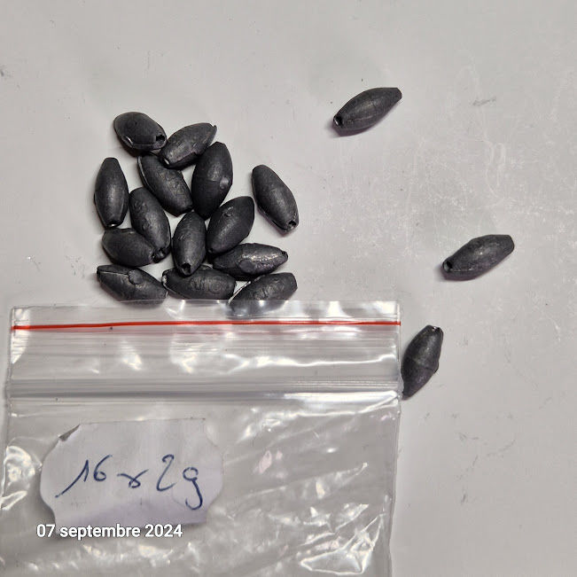 Lot de 16 plombs olives neufs (poids 2 g) 4 Saumur (49)