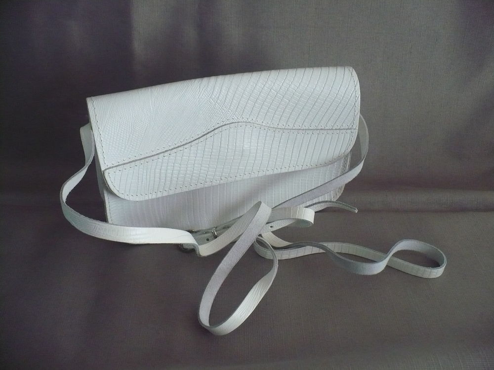 Pochette sac a main Cuir Blanc 5 Wervicq-Sud (59)