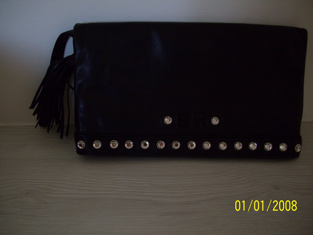 Pochette noire cuir souple SONIA RIKIEL 50 Le Thor (84)