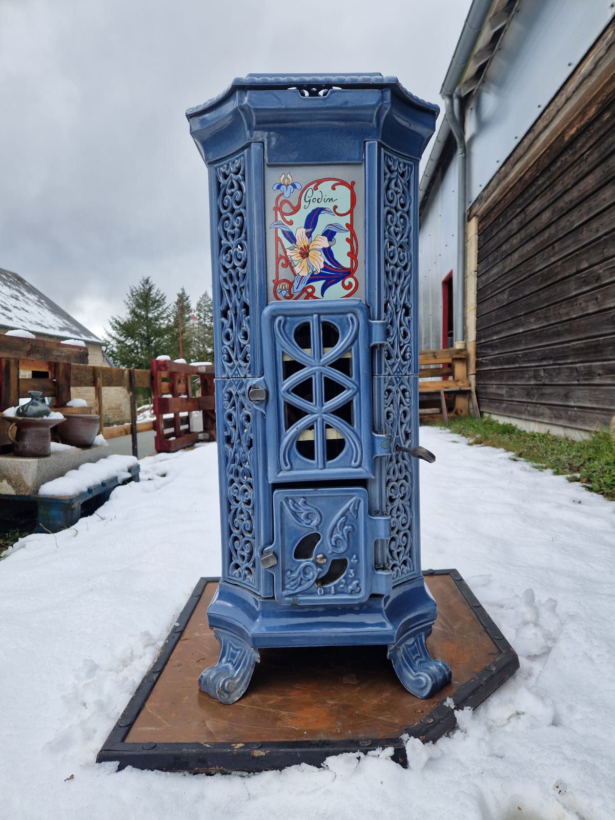 Po�le � bois Godin  Belle �poque  1970 Saint-Pierre-Bellevue (23)