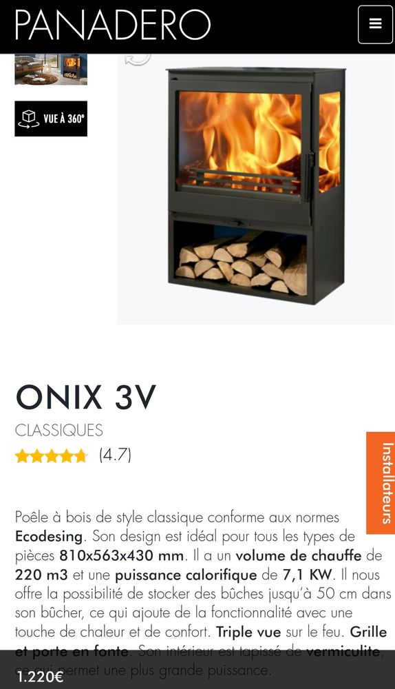 Po�le � bois neuf val.1220� 480 Moissy-Cramayel (77)