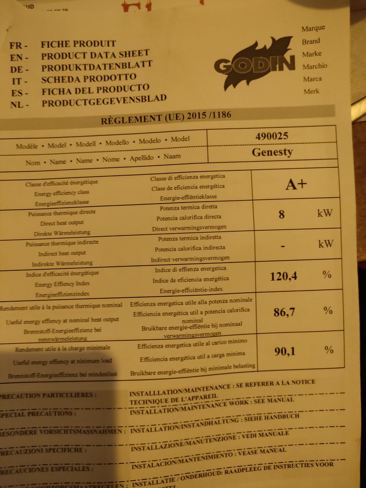 Po�le � granul�s Godin 2500 Maill� (85)