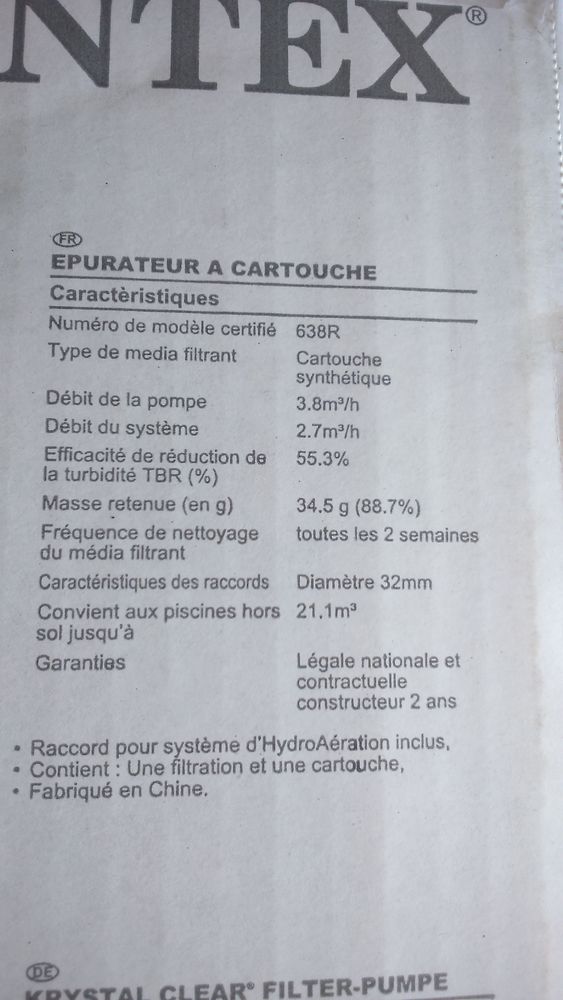 Pompe piscine Intex 30 Saumur (49)