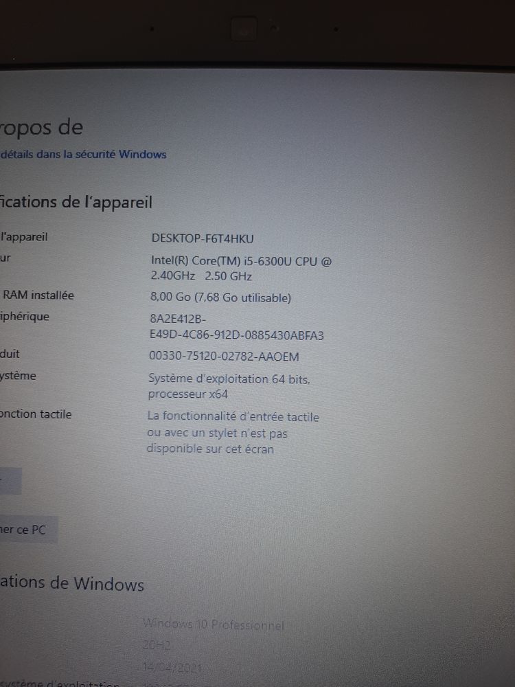 PORTABLE DELL LATITUDE 7470 SSD 256 GO I5 de 6�me g�n�ration 180 Malakoff (92)