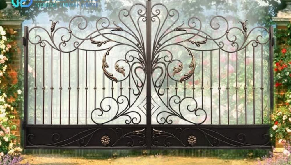 Portail en fer forg�  tr�s joli 555 Autouillet (78)