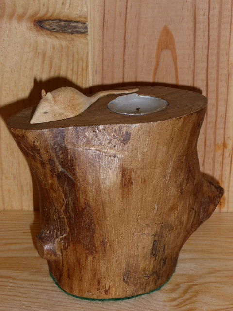 Porte bougie bois avec souris