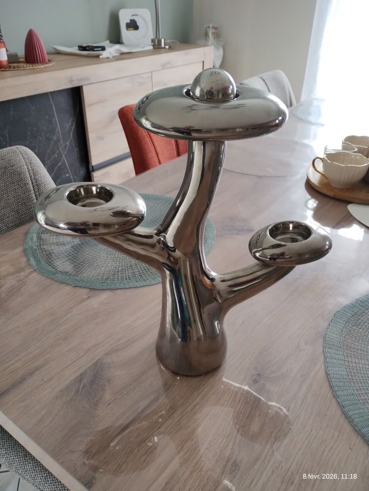 Porte bougie 3 branches chrom� 15 Mathay (25)