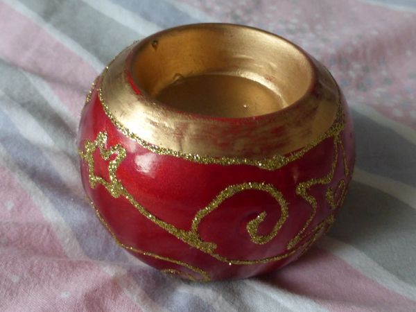 PORTE BOUGIE  de NOEL   ronde rouge/dor�e 3 Doussard (74)